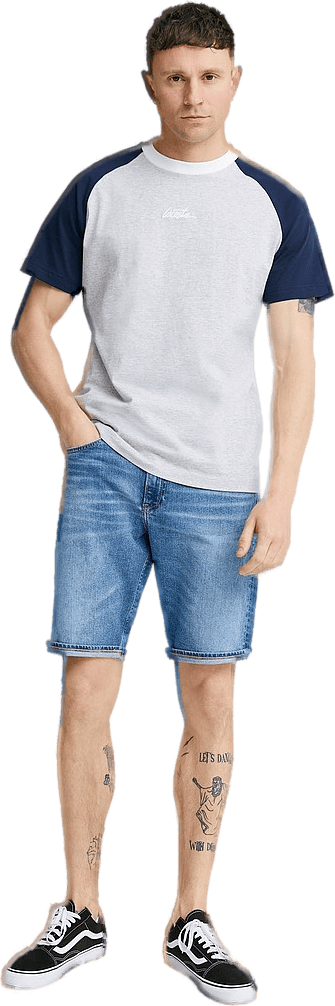 Relaxed Fit Logo Tee 44q Silver Chine/navy Blue - Bild 2