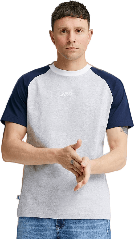 Relaxed Fit Logo Tee 44q Silver Chine/navy Blue - Bild 3