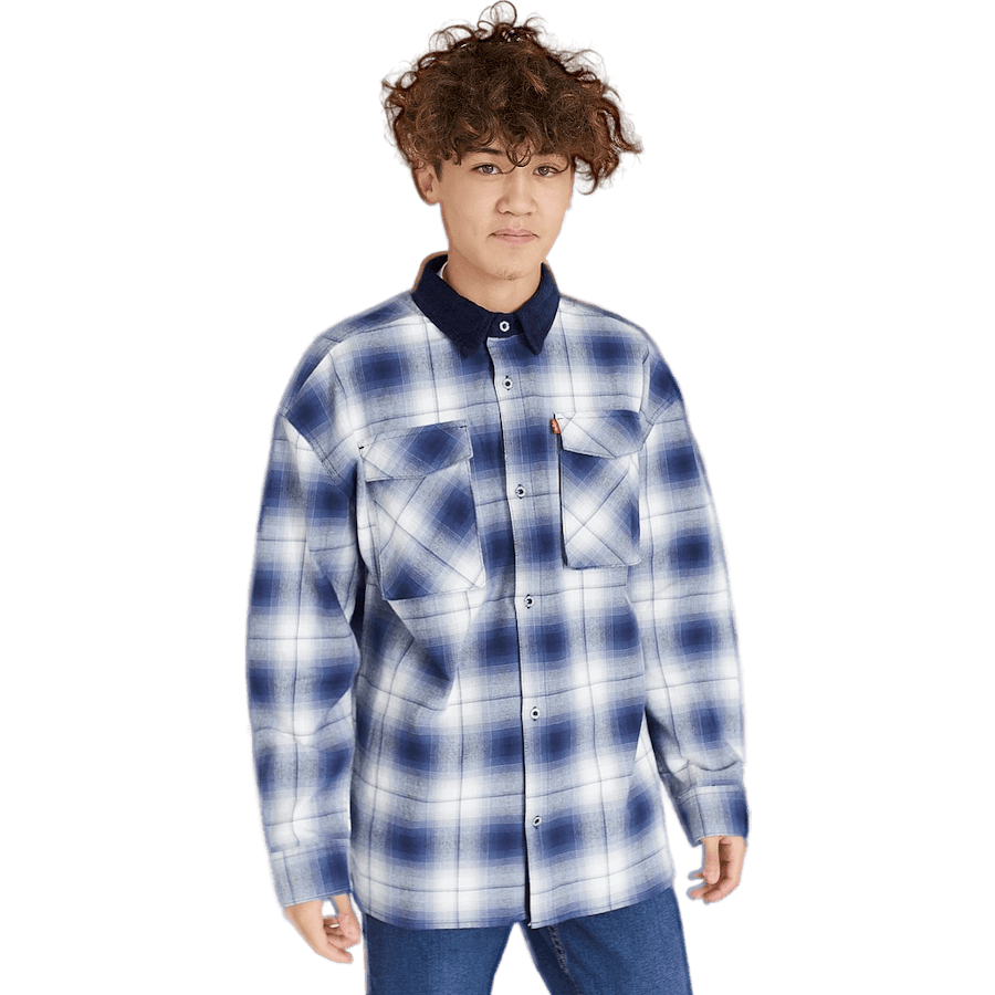Lvb Long Sleeve Shirt Jacket Peacoat