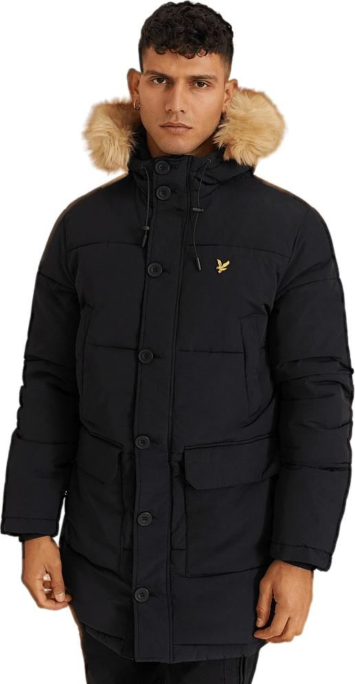 Lyle & Scott Heavyweight Longline Puffer Ja Z865, Male, Klær, jakker, Svart, XS