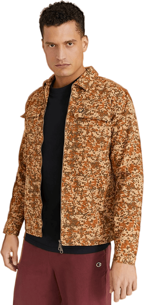 Earth Print Overshirt Tan
