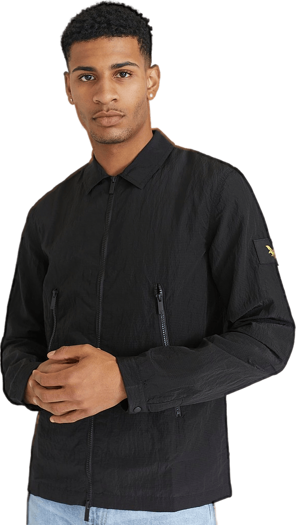 Dual Zip Overshirt Jet Black