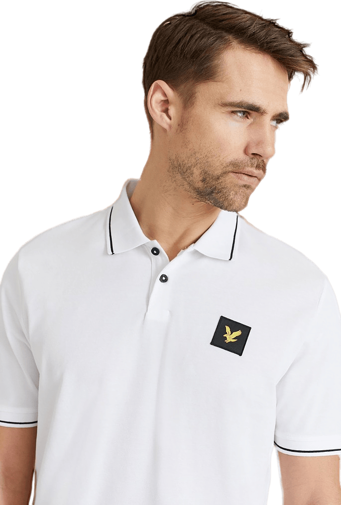 Lyle & Scott Tipped Polo Shirt, Male, Odzież, Tops, Biały, 2XL