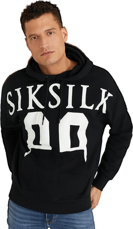 Drop Shoulder Relaxed Fit Hood Black & White