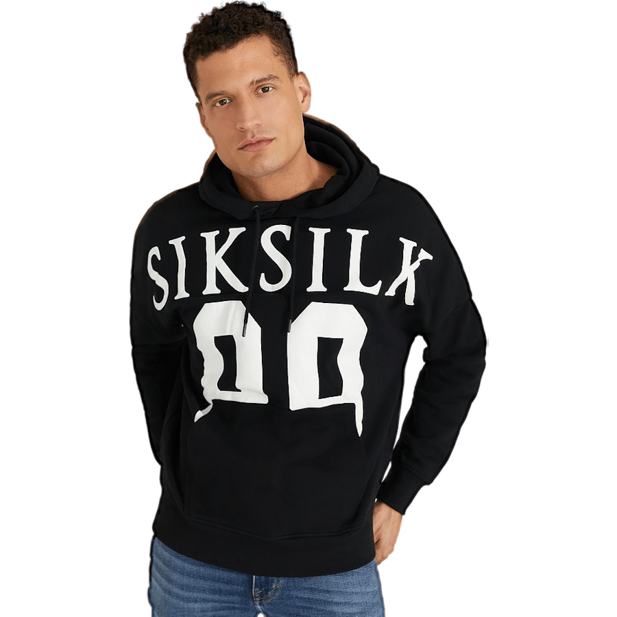 Drop Shoulder Relaxed Fit Hood Black & White