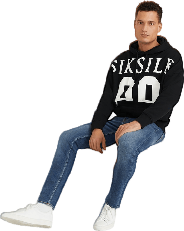 Drop Shoulder Relaxed Fit Hood Black & White - Bild 3