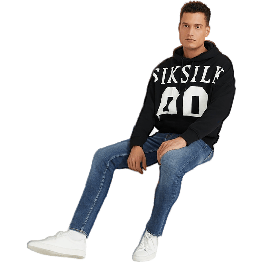 Drop Shoulder Relaxed Fit Hood Black & White - Bild 3