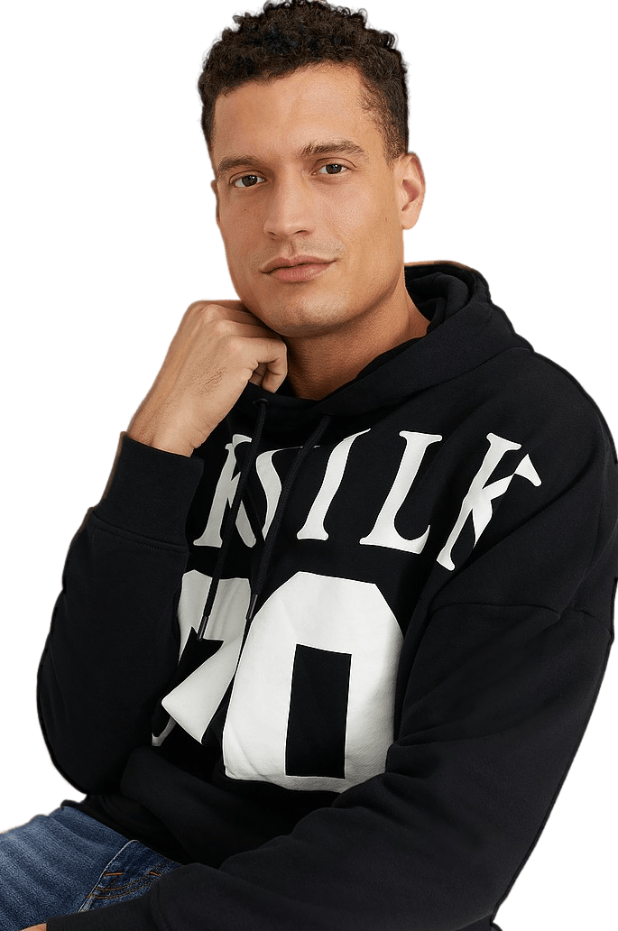 Drop Shoulder Relaxed Fit Hood Black & White - Bild 4