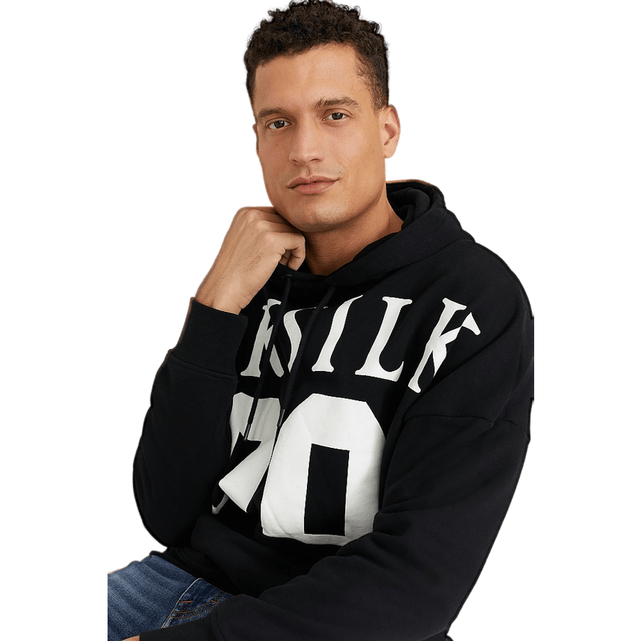 Drop Shoulder Relaxed Fit Hood Black & White - Bild 4