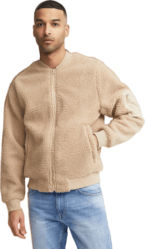 Borg Bomber Jacket Beige - Bild 4