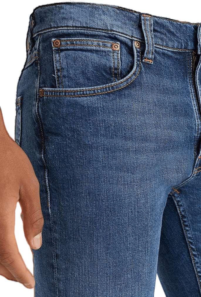 Nudie Jeans Lean Dean  Vibes  Vibes, Male, Kläder, Bottoms, Blå, 34"/34"