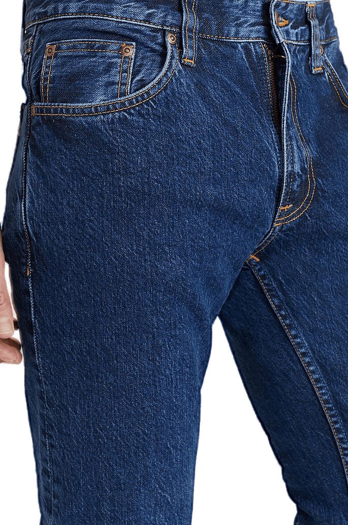 Nudie Jeans Gritty Jackson Dark Space, Male, Kläder, Bottoms, Blå, 31"/34"