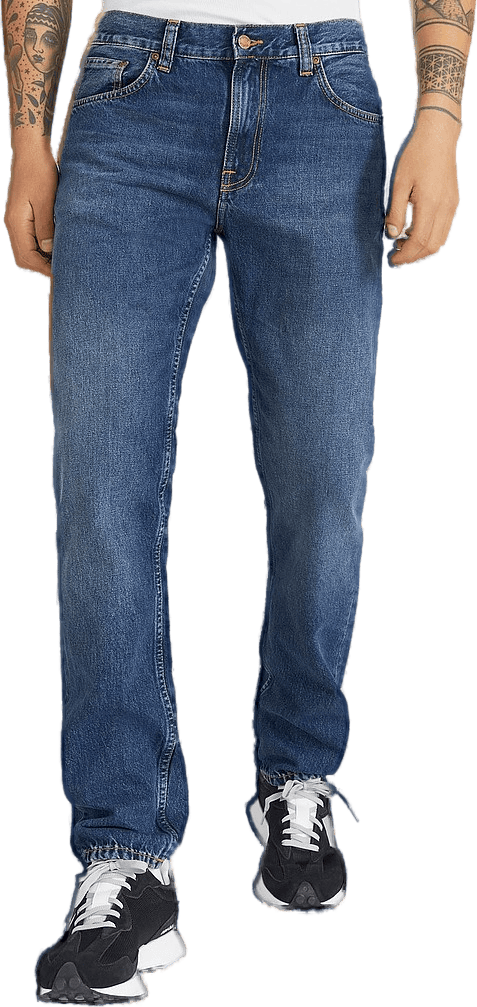 Nudie Jeans Gritty Jackson  Slate, Male, Kläder, Bottoms, Blå, 30"/32"