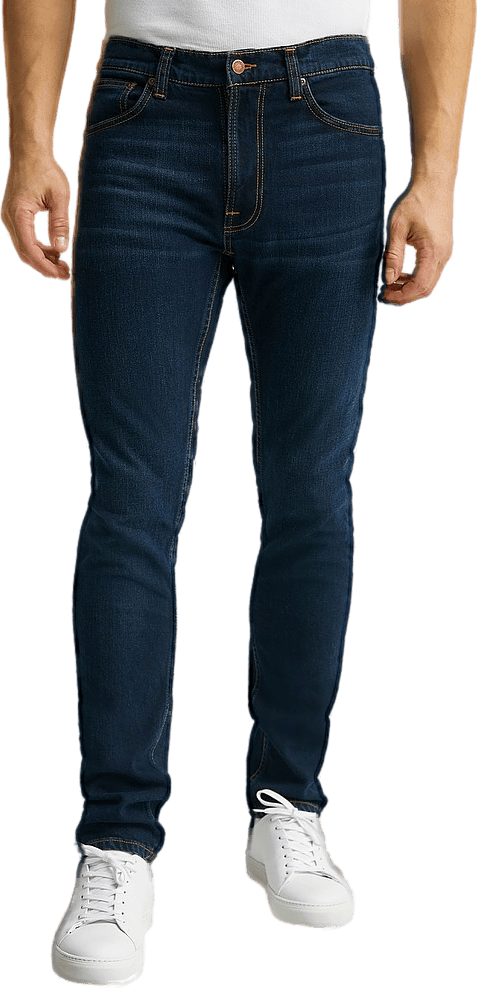 Nudie Jeans Lean Dean New Ink, Male, Kläder, Bottoms, Blå, 36"/34"