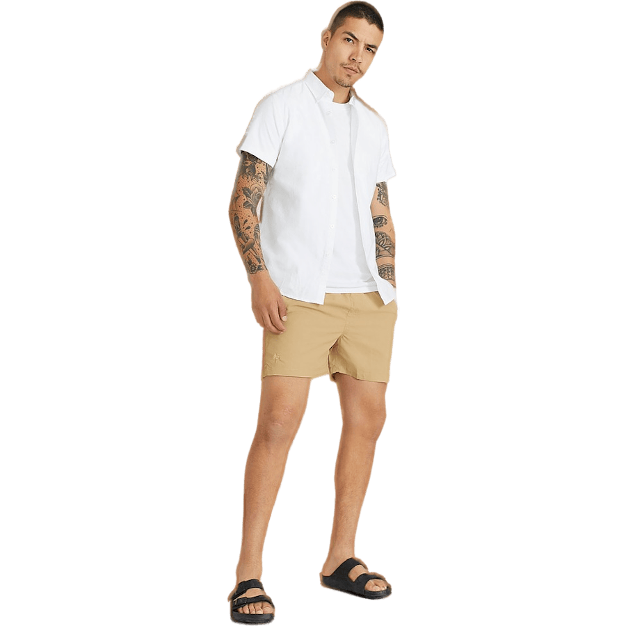 Black Flamingo Swim Shorts Beige