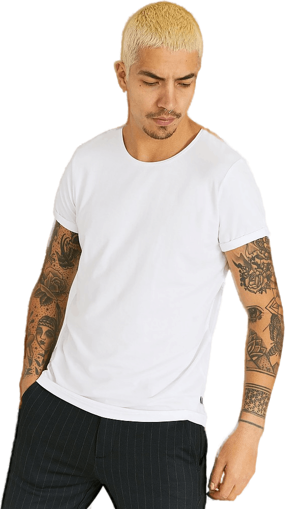 Jimmy Tee Bamboo, Male, Kläder, Tops, Vit, S