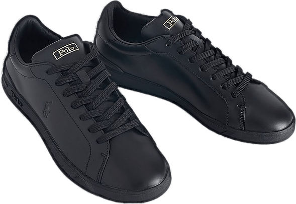 Polo Ralph Lauren Heritage Court II Leather Sneaker, Male, Skor, Sneakers, Svart, EU 43