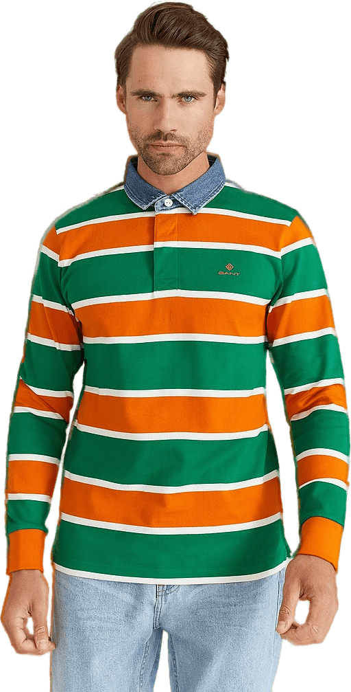 D2. Denim Collar Ls Rugger Savannah Orange