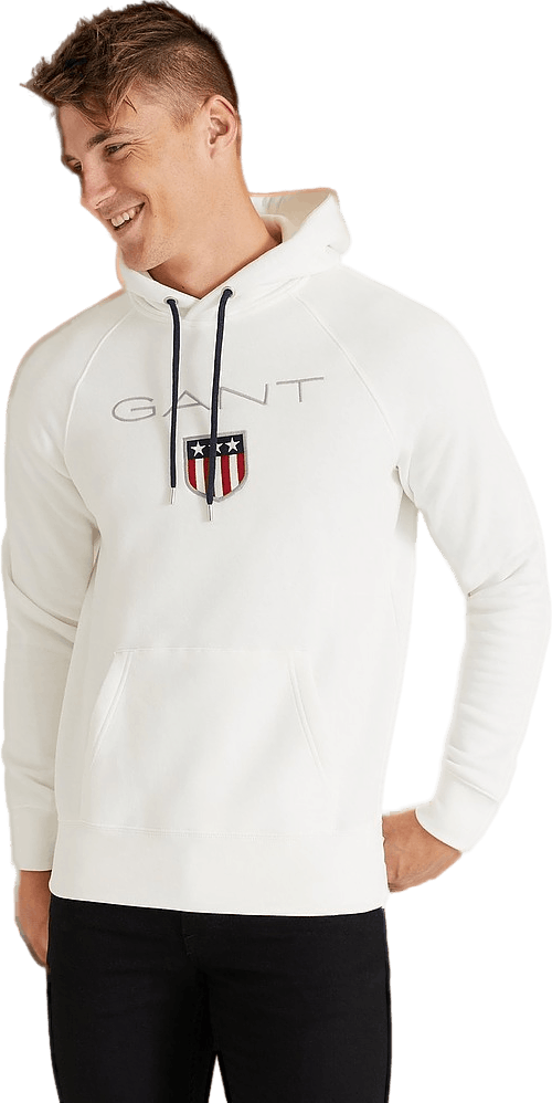 Shield Hoodie, Male, Odevy, mikiny a mikiny, Biely, S