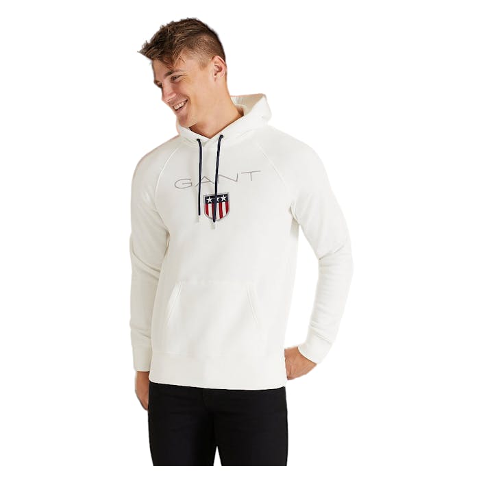 Shield Hoodie, Male, Odevy, mikiny a mikiny, Biely, S