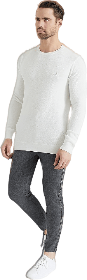 Cotton Pique C-neck Eggshell - Bild 2