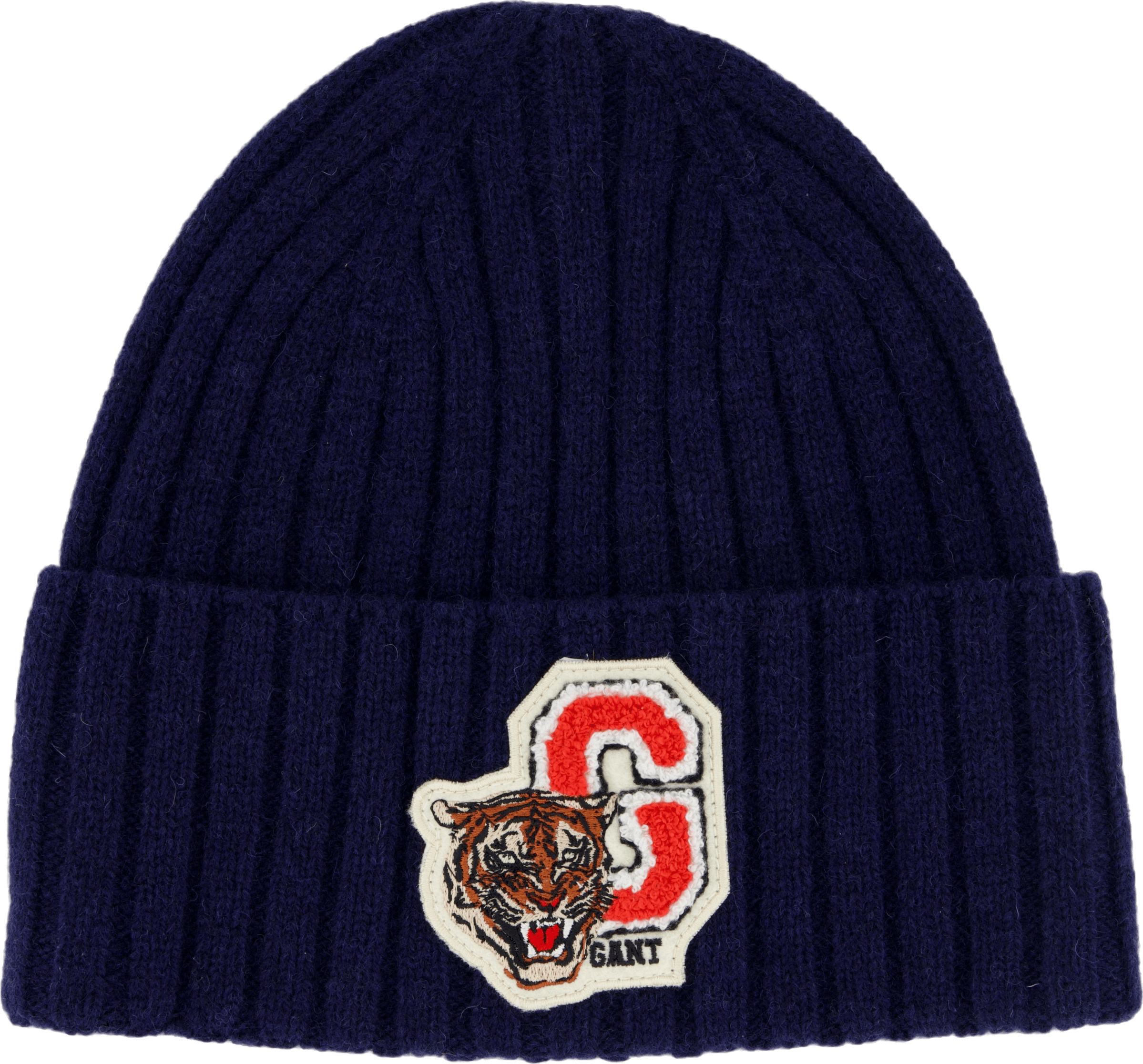 D2. Tiger Knitted Beanie Evening Blue