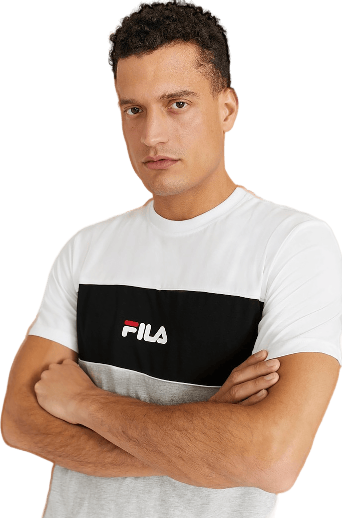 Men Anoki Blocked Tee Light Grey Melange Bros-bright