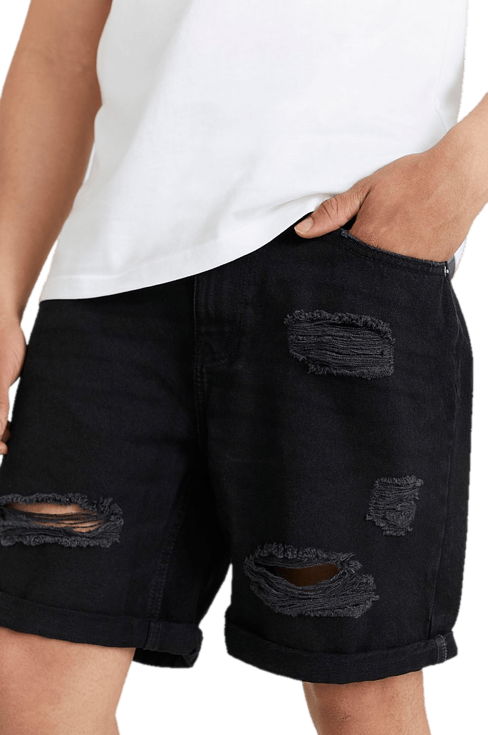 Ripped Denim Shorts Wash - Bild 3