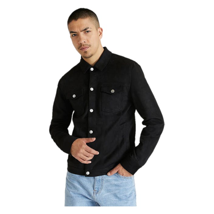 Fake Trucker Jacket, Male, Apparels, jackets, Black, XL