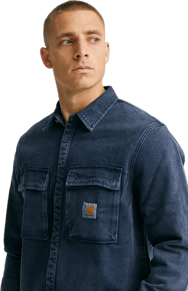 Monterey Shirt Jacket Worn Washed, Male, Klær, Tops, Blå, S