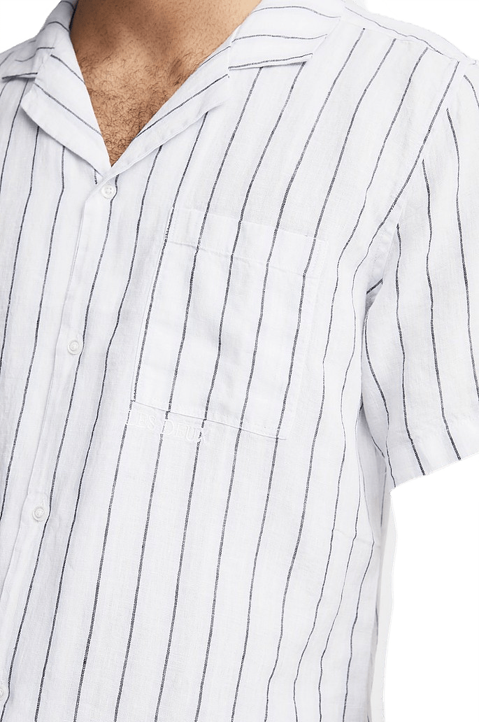 Les Deux Leland Linen Stripe Ss Shirt