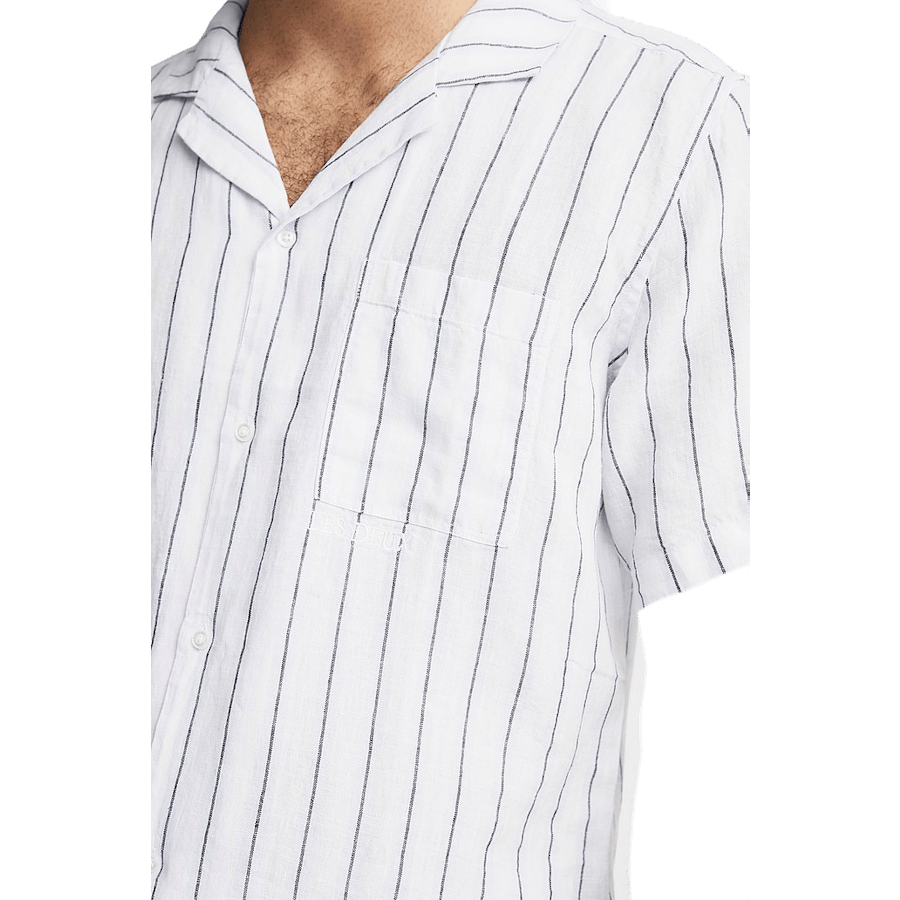 Les Deux Leland Linen Stripe Ss Shirt