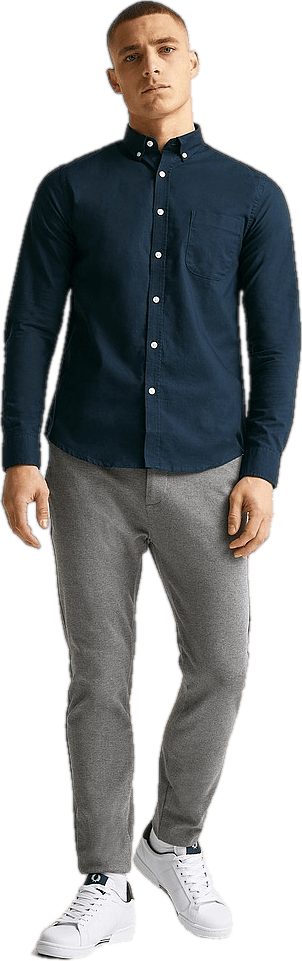Melker Oxford Shirt Navy - Bild 4