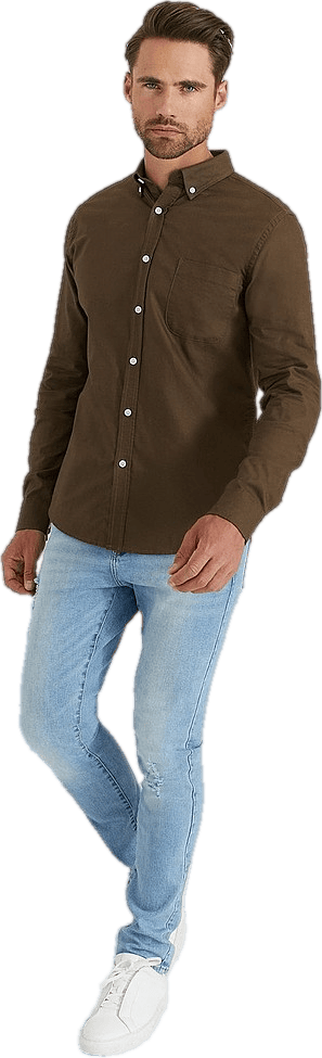 Melker Oxford Shirt Brown - Bild 4