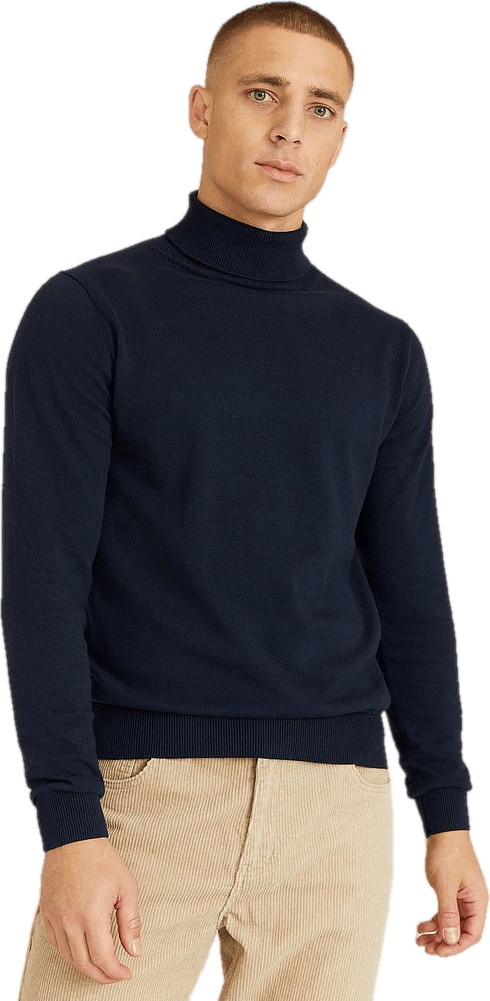 Craven Roll Neck Navy, Male, Odevy, Tops, pulóvre, Modrá, XL