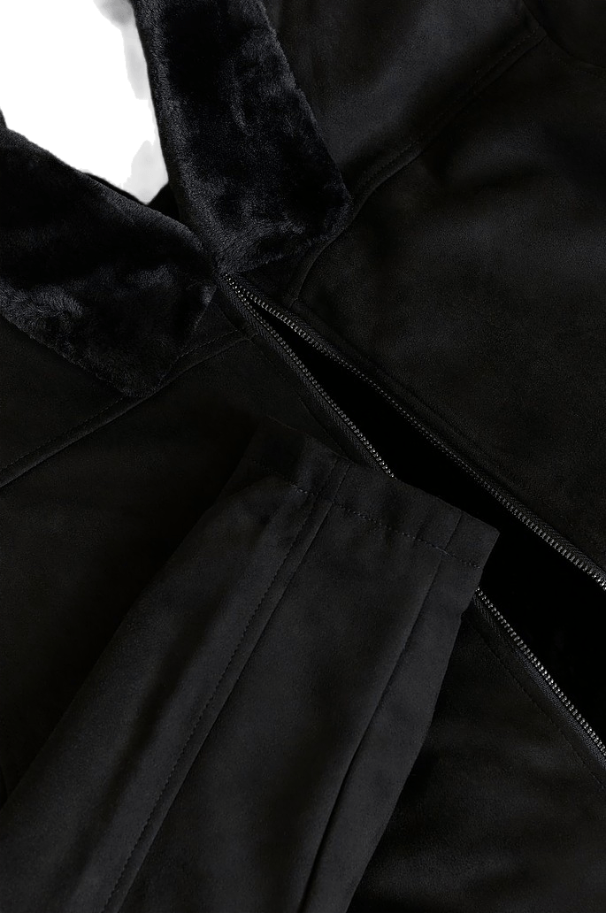 Teddy Fake Suede Jacket Black - Bild 4