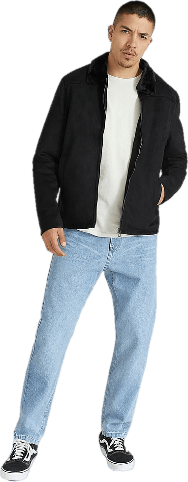 Teddy Fake Suede Jacket Black - Bild 5