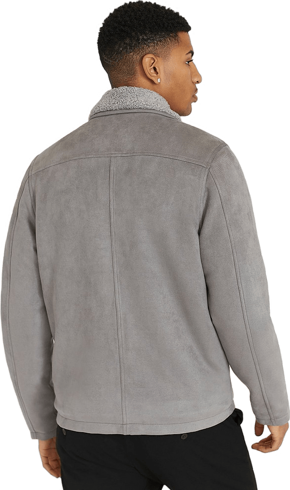 Teddy Fake Suede Jacket Grey