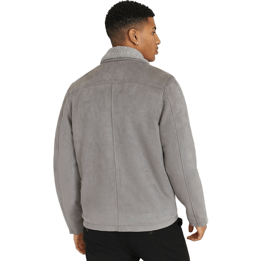 Teddy Fake Suede Jacket Grey