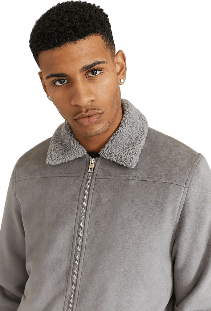 Teddy Fake Suede Jacket Grey - Bild 2