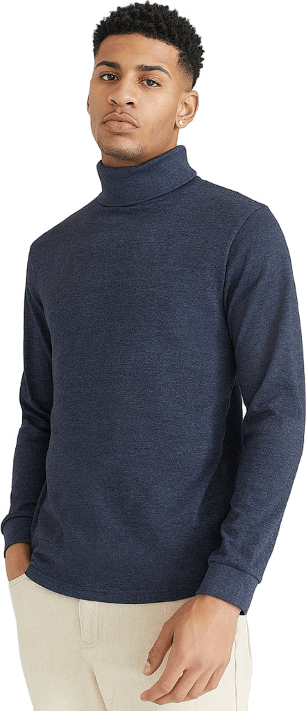 Roll Neck Navymelange