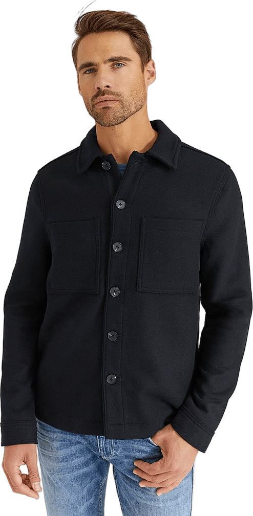 Studio Total Wool Overshirt With Pockets, Male, Klær, Tops, skjorter, L