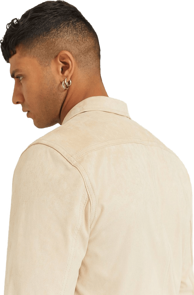 Favourite Fake Suede Overshirt Light Sand