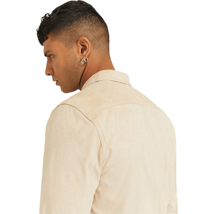 Favourite Fake Suede Overshirt Light Sand