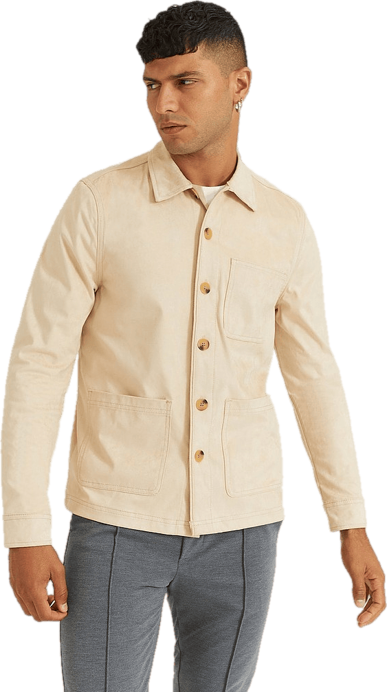 Favourite Fake Suede Overshirt Light Sand - Bild 3