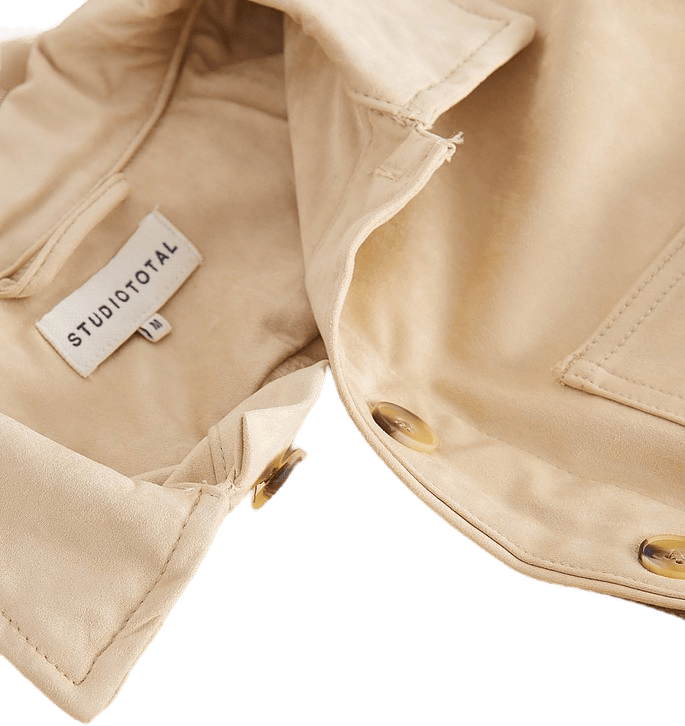 Favourite Fake Suede Overshirt Light Sand - Bild 4