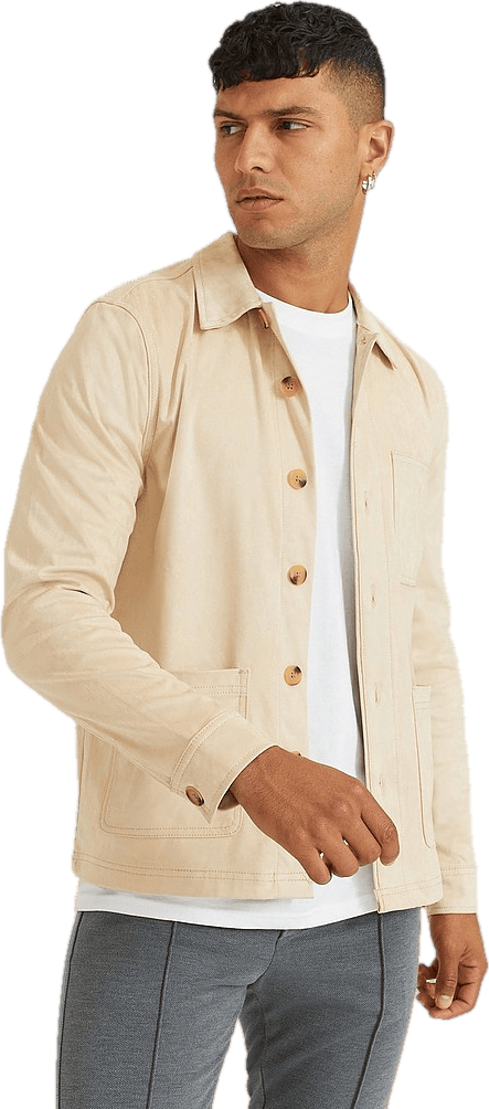 Favourite Fake Suede Overshirt Light Sand - Bild 6