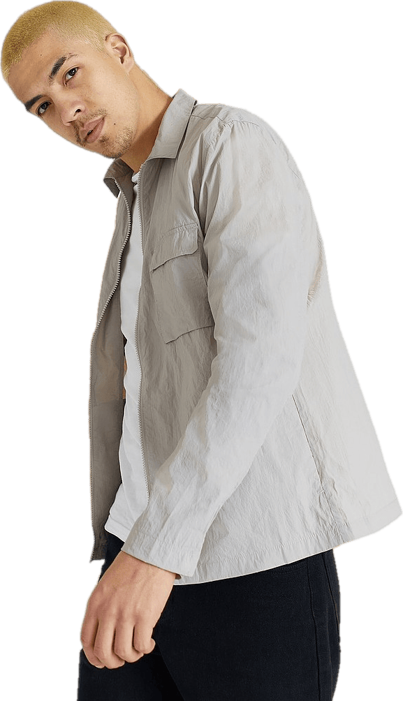 Nylon Overshirt Greige - Bild 3
