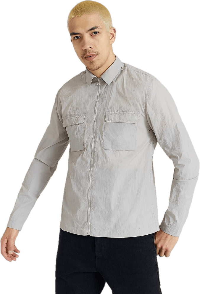 Nylon Overshirt Greige - Bild 6