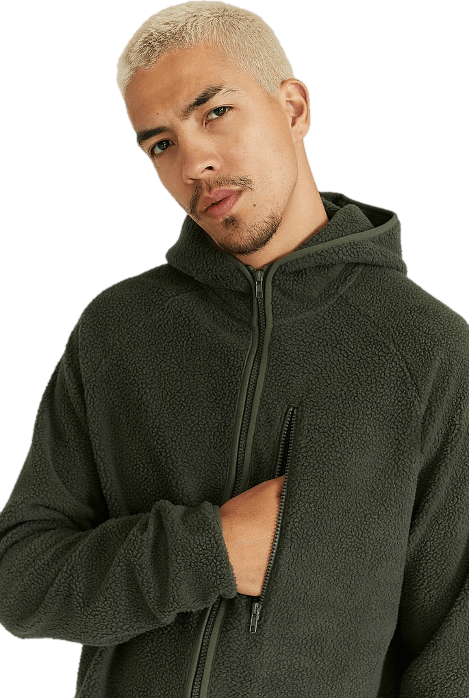 Soft Pile Zip Hood Green - Bild 5